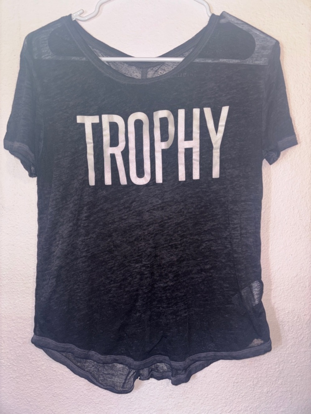 Woman’s Short Sleeve ‘TROPHY’ Tee, Size S